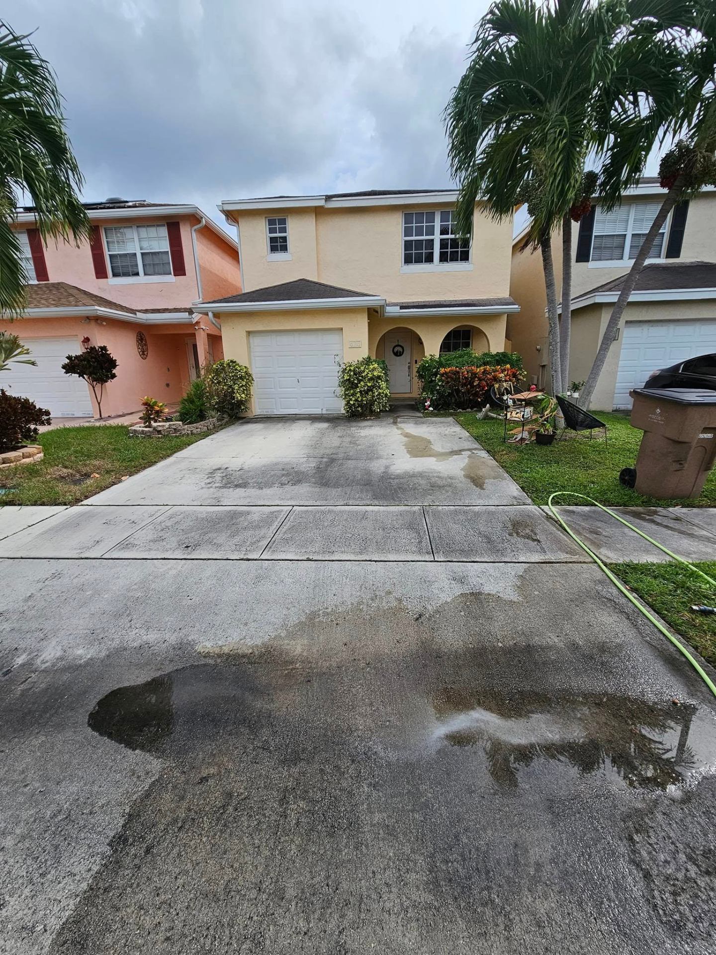 House & walkway wash — before
