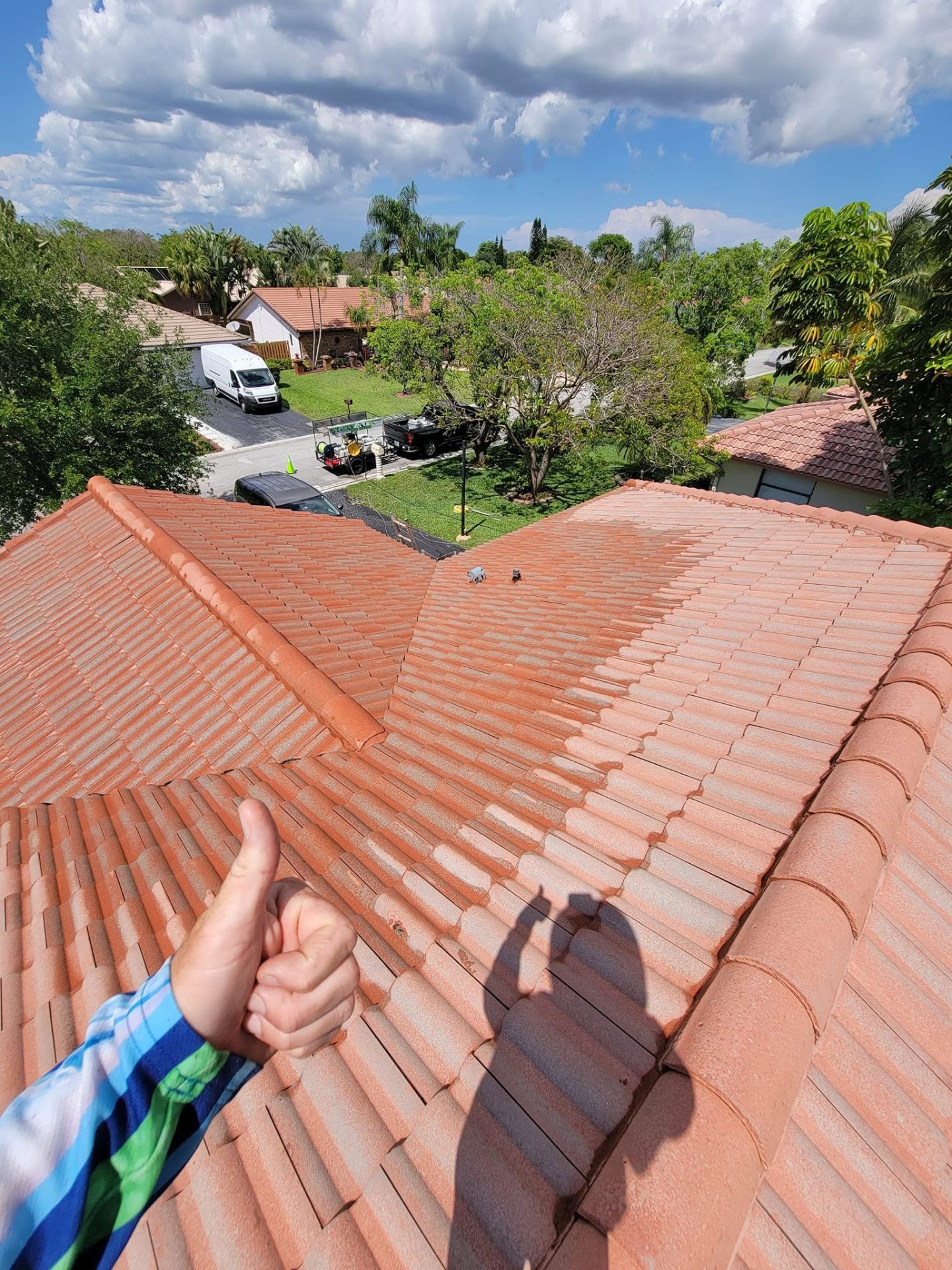 Flat-tile roof restoration — after