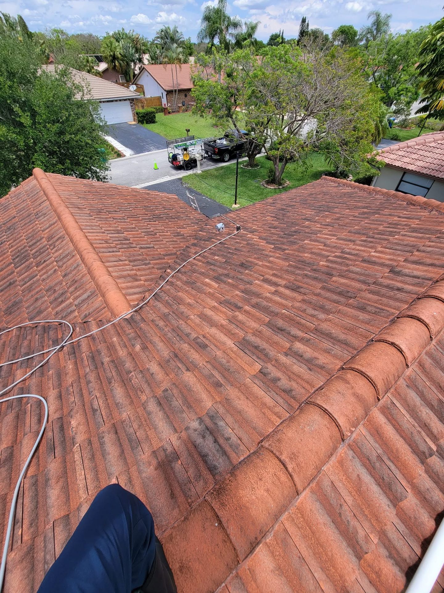 Flat-tile roof restoration — before